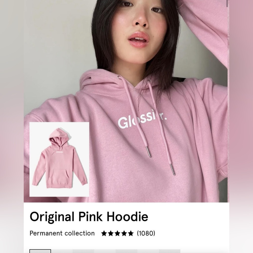 Glossier sweatshirt* offers welcome